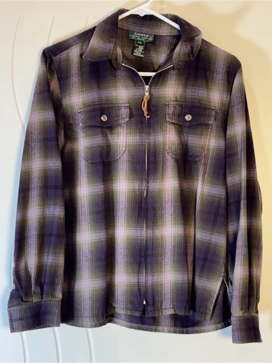 Ralph Lauren Tops - Ralph Lauren Plaid Shirt Jacket - Purple and Black